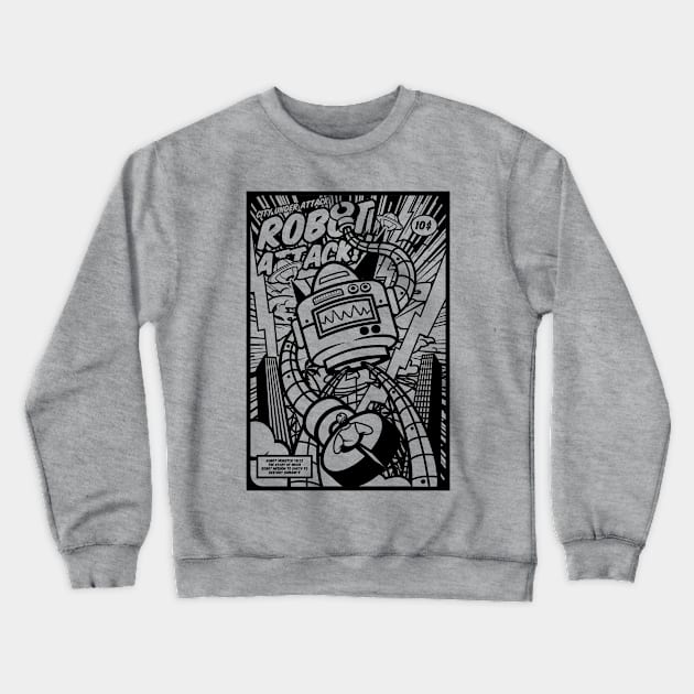 Robot Attack Crewneck Sweatshirt by TeeGo